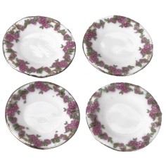 Set 4 piatti in ceramica con bordo decorato ø 2,2 cm Mondo 2