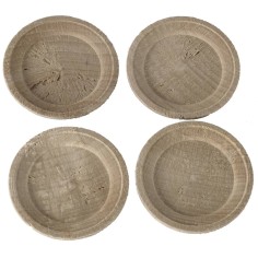 Juego de 4 platos de madera ø 4,4 cm Mundo Pesebres