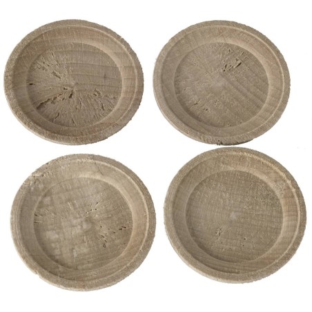 Juego de 4 platos de madera ø 4,4 cm Mundo Pesebres