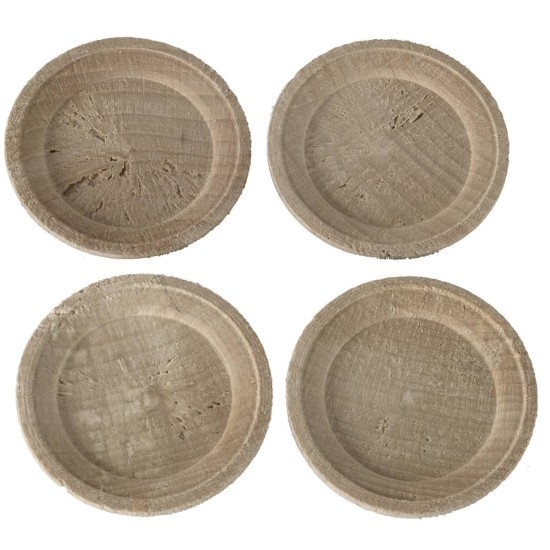 Juego de 4 platos de madera ø 4,4 cm Mundo Pesebres