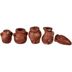 Conjunto de 5 ánforas de terracota cm 2-2,5 h. Mundo Pesebres
