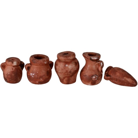 Set de accesorios para belén 5 ánforas de terracota cm 2-2,5 h.