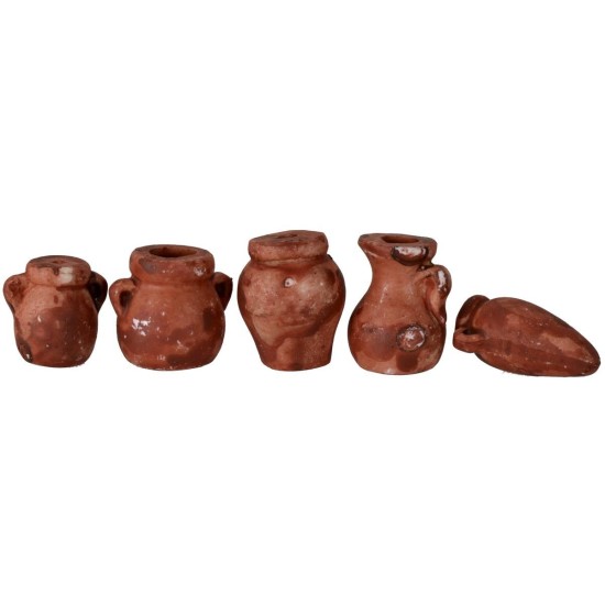 Set accessori per presepe 5 anfore in terracotta cm 2-2,5 h.