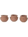 Conjunto de 3 jarrones de terracota cm 3 h.