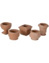 Conjunto de 5 jarrones de terracota cm 2,4-2,9 h.