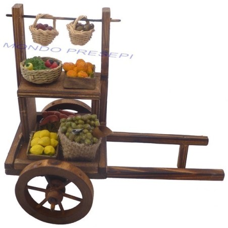 Carro de madera envejecida Frutero Mundo Pesebres