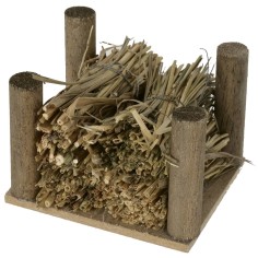 Stacked straw fascine cm 6.1x5.1x4.4 h. 2