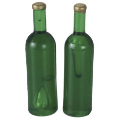 Set 2 bottiglie verdi cm 3,7 h Mondo Presepi