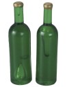 Juego de 2 botellas verdes de 3,7 cm de altura