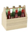 Caja de madera con botellas cm 4x2,8x3,9 h