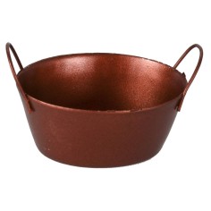 Tina ovalada color cobre en metal cm 4,8 Mundo