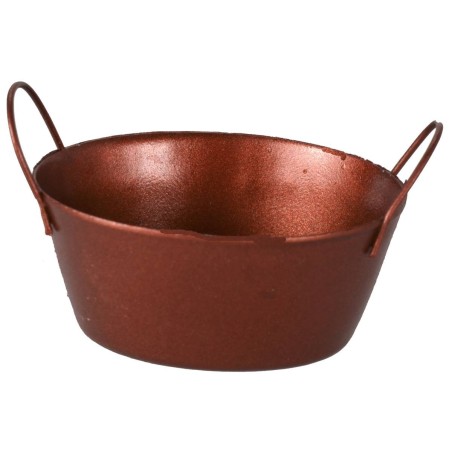 Oval copper-colored metal tub 4.8 cm