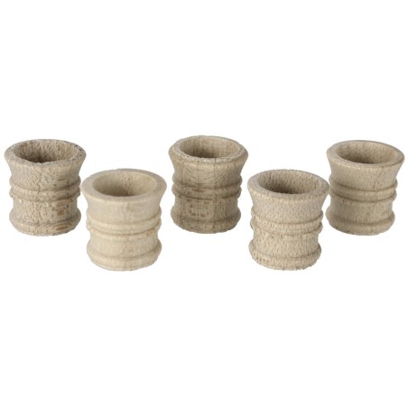 Juego de 4 vasos de madera trabajada ø 1x1,1 cm