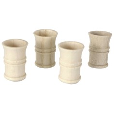 Set of 4 glasses worked in wood ø 1x1.5 cm