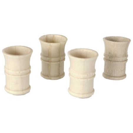 Set of 4 glasses worked in wood ø 1x1.5 cm