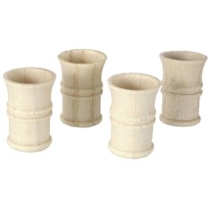 Set of 4 glasses worked in wood ø 1x1.5 cm 2