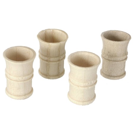 Set 4 bicchieri lavorati in legno ø 1x1,5 cm Mondo Presepi