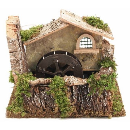 Mulino ad acqua con casa Mondo Presepi