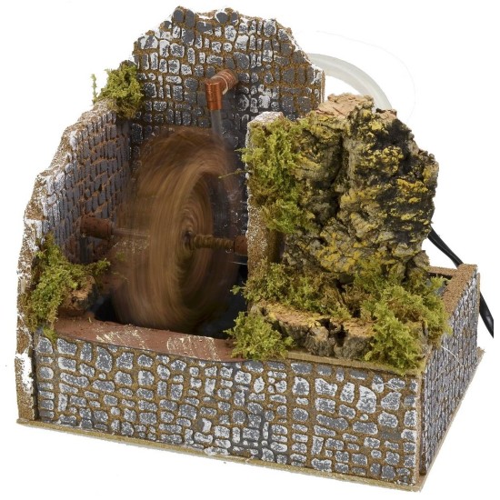 Molino de agua en funcionamiento cm 20x13,5x17 h Mundo