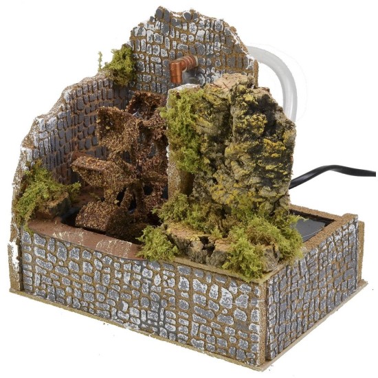 Molino de agua en funcionamiento cm 20x13,5x17 h Mundo