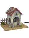 Casa de campo con fuente funcional y lavadero de 19x15x15,5 cm