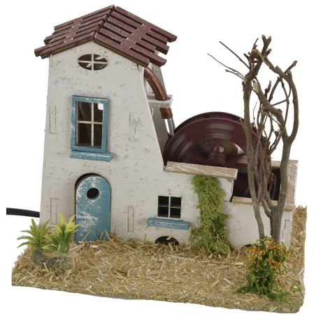Casal con molino de agua funcionando cm 19x15x15,5 h para