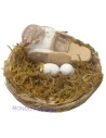 Nest with bird and eggs - assorted colors - NU21