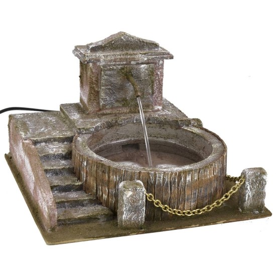 Fuente circular con escala de 26x26x18 cm de altura para