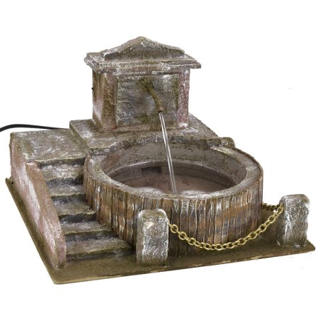 Fuente circular con escala de 26x26x18 cm de altura para