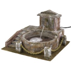 Fuente circular con escala de 26x26x18 cm de altura para 2