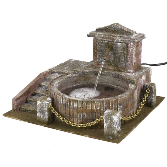 Circular fountain with scale 26x26x18 cm h for statues 10-12 cm