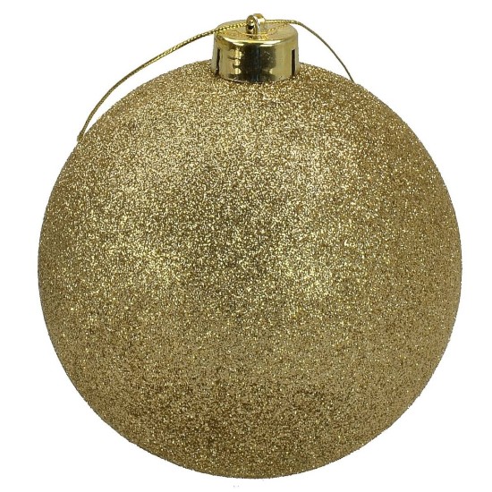 Set 3 palle oro brillantate ø 12 cm per albero di Natale Mondo