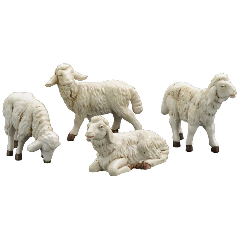 Set di 4 pecore per statue da 12 cm Mondo Presepi