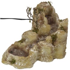 Stream with lake in resin, working nativity scene cm 31x20x15,5 2