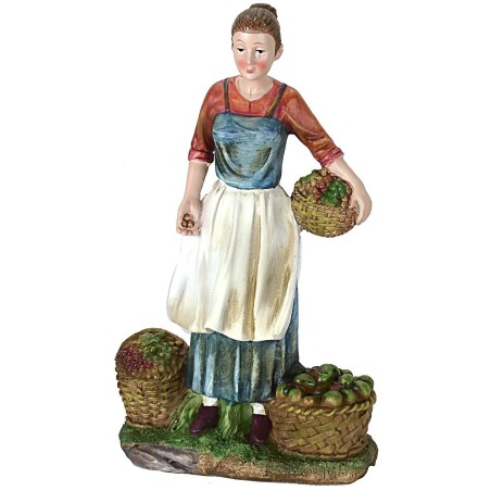 Venditrice di frutta e verdura cm 27 in resina