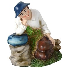 Shepherd resting series 27 cm in resin