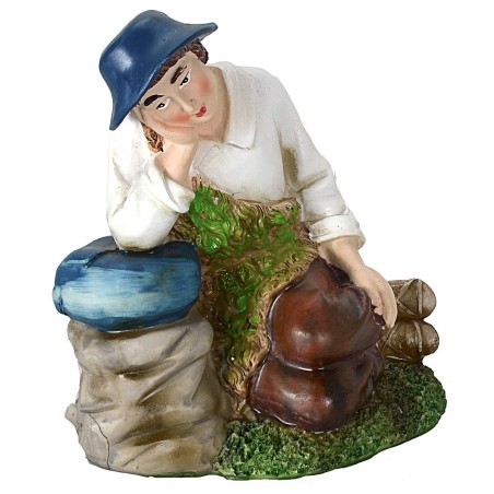 Shepherd resting series 27 cm in resin