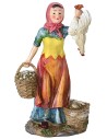 Donna con cesti e gallina cm 27 in resina Mondo Presepi