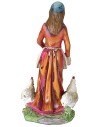 Peasant with hens 27 cm in resin