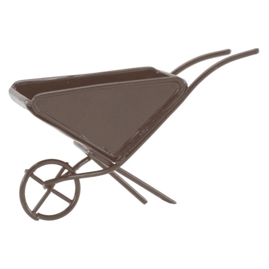 Anthracite metal wheelbarrow for statues 10 cm