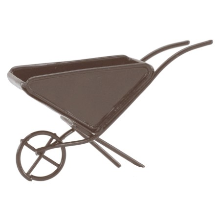 Anthracite metal wheelbarrow for statues 10 cm