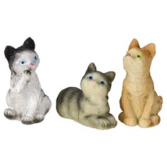 Set tre gatti assortiti in resina per statue 12 cm Mondo Presepi 2
