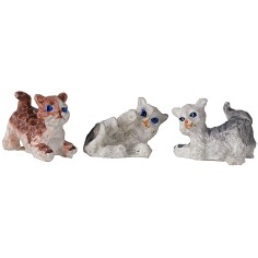 Set of three resin cats for statues 8 cm 2