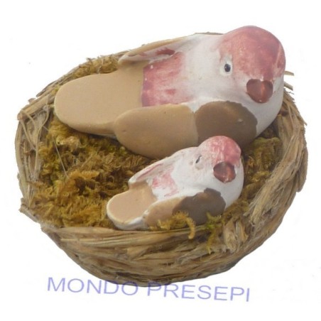 Nest with birds - assorted colors -NU32