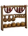 Bancarella del salumiere cm 9x2,2x8,1 h per statue 6 cm Landi