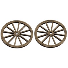 Bag with 2 wooden wheels ø 6 cm