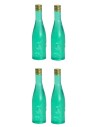 Conjunto de 4 botellas verdes de 3,5 cm de altura.