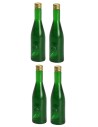 Conjunto de 4 botellas verde oscuro cm 3,6 h