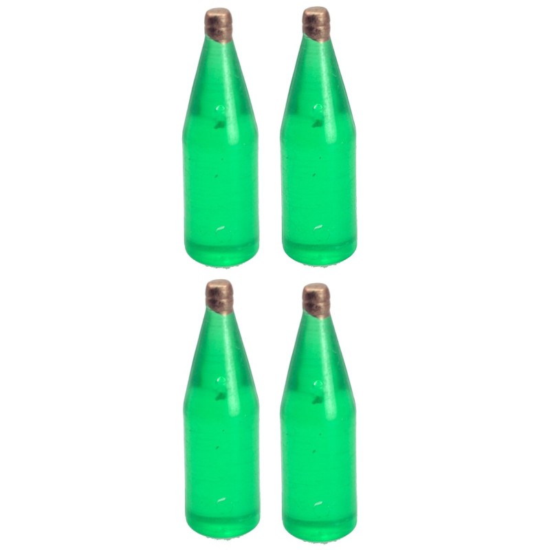 Set of 4 light green bottles cm 3,4 h