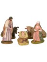 Nativity 5 subjects in painted resin 10 cm Landi economic series